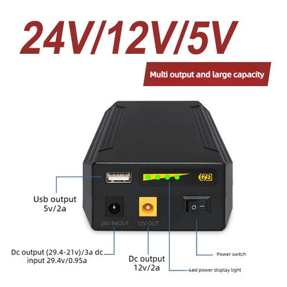High Quality 24V 12V 5V 18200Mah/22400Mah Li-Ion Battery for Portable Outdoor UPS Router/Monitor/Cellphone/Led Lights Power Bank